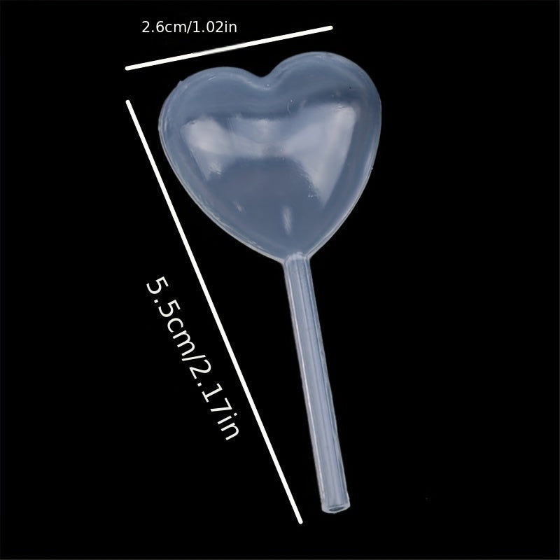 50pcs Heart Shaped Plastic Pipette Dropper for Easy Macaron & Jam Injection