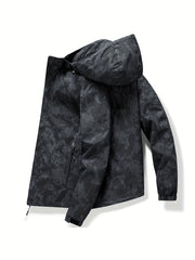 Detachable Hood Waterproof Camo Pattern Men's Jacket