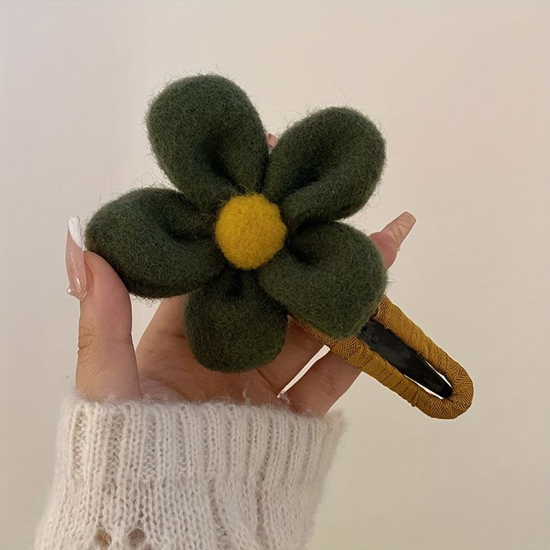 Plush Flowers Hairpin Hairpin Clip For Women Wedding Hair Clip