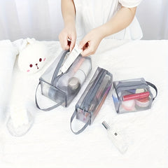 Mesh Clear Toiletry Bag Makeup Brushes Holder Travel Organizer