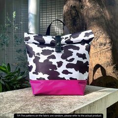Leopard Cow Print Thermal Bag Portable Foldable Insulation