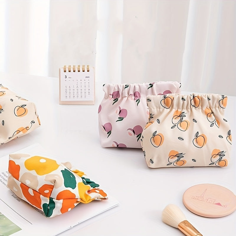 Self Closing Small Makeup Pouch Mini Travel Storage Bag For Women