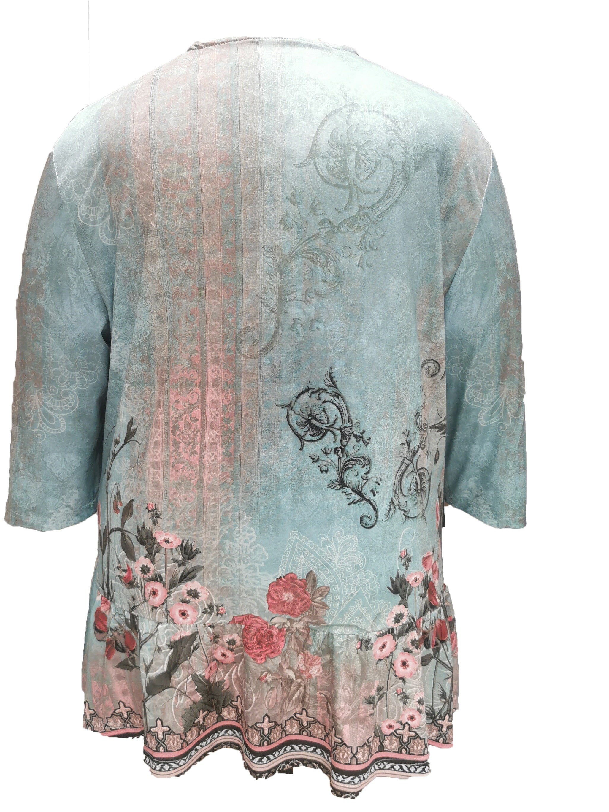 Floral Print Half Sleeve Open Front Cardigan