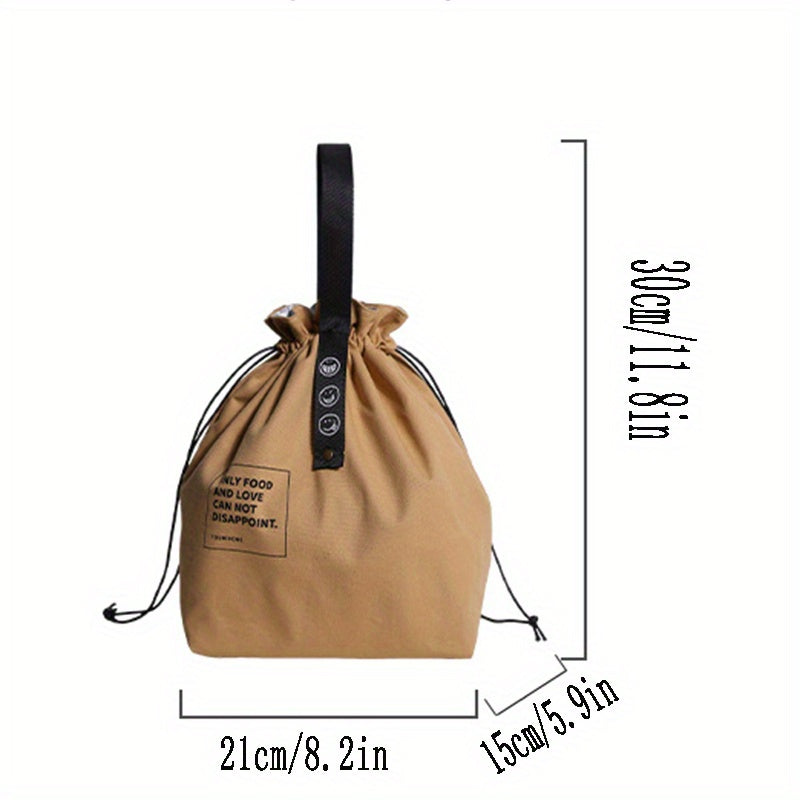 Canvas Drawstring Lunch Box Bag for Student & Office Workers