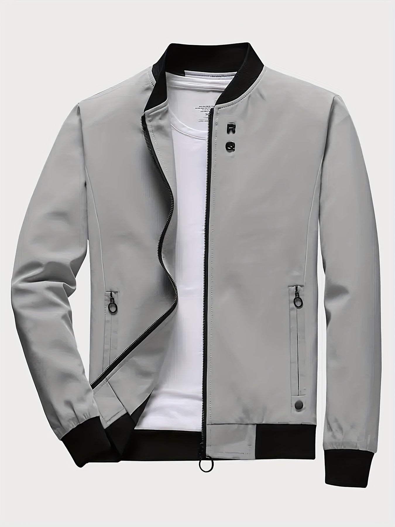 Men's Slim Varsity Zipper Jacket for Spring/Autumn