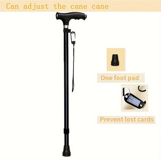 Lightweight Aluminum Walking Cane with Light for Camping
