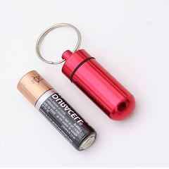 Portable Waterproof Pill Box Keychain for Emergency Medicine and Travel
