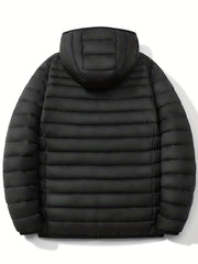 Classic Waterproof Hooded Puffer Jacket Men's Casual Loose Fit Duck Down Coat