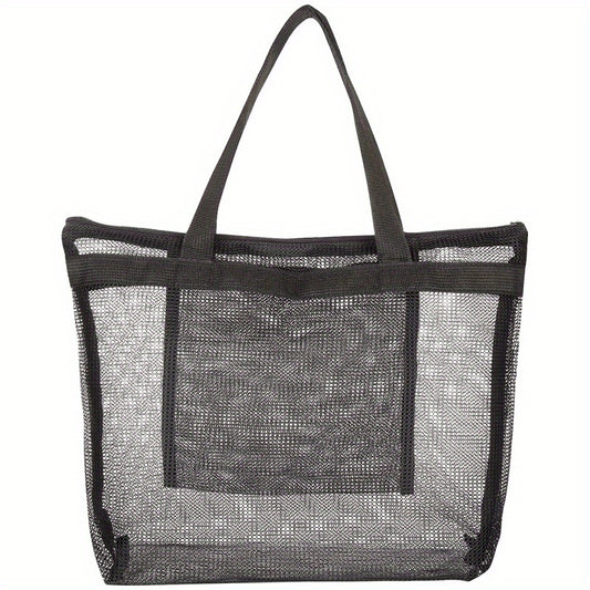 Quick Dry Mesh Shower Bag with Zipper and Inner Pouch