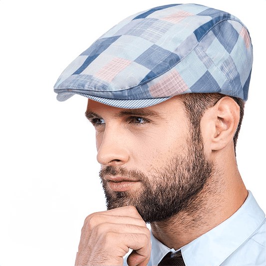 Plaid Style Newsboy Hat Men's Casual Painter Hat