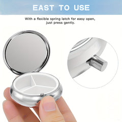 Siamese Cat Art Pill Case 3 Compartment Pocket Sized Pill Box