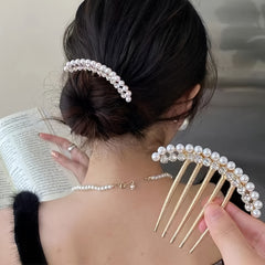 Faux Pearl Rhinestone Hairpin Hair Stick Year Gift Women Girls Accessories