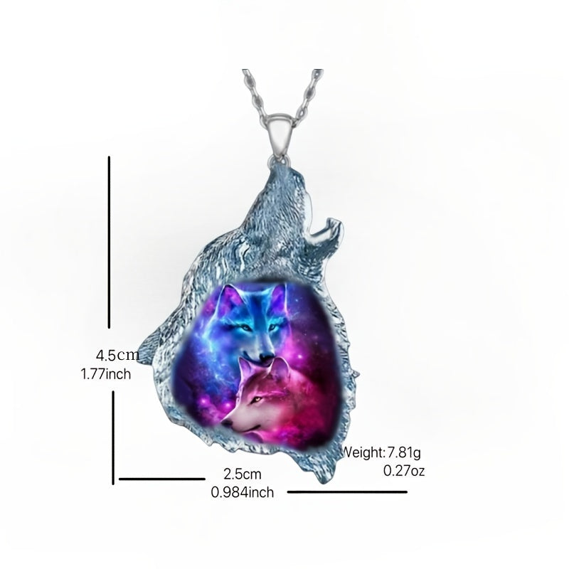 Girl's Wolf King Pendant Necklace Party Jewelry Birthday Gift