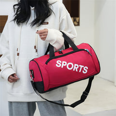 Large Capacity Gym Bag Portable Duffel Oxford Fabric Pink Red Green