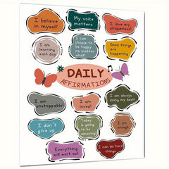 Educational Art Print Daily Affirmations Poster 20x25cm Unframed