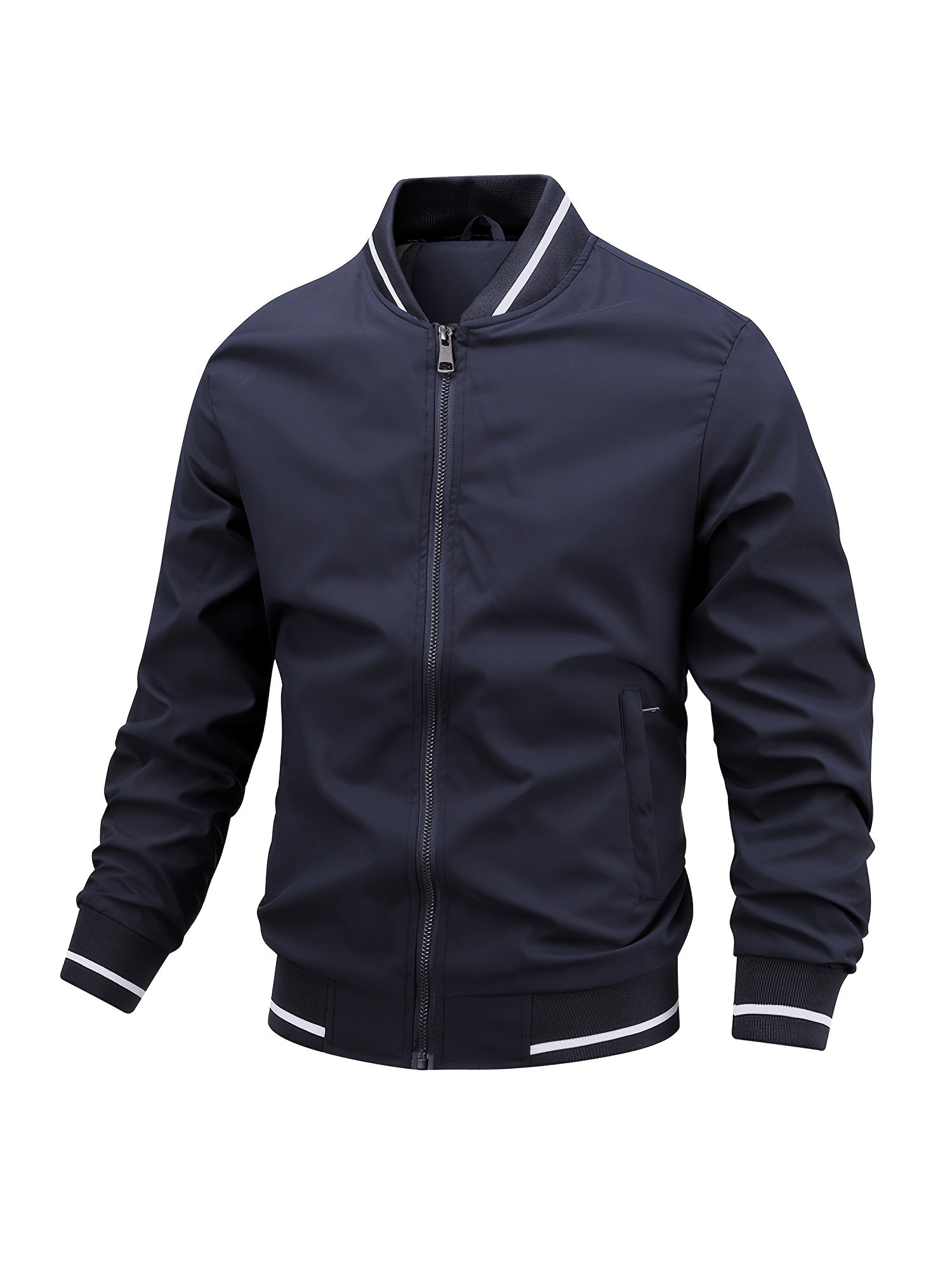 Men's Zipper Baseball Collar Jackets with Pockets