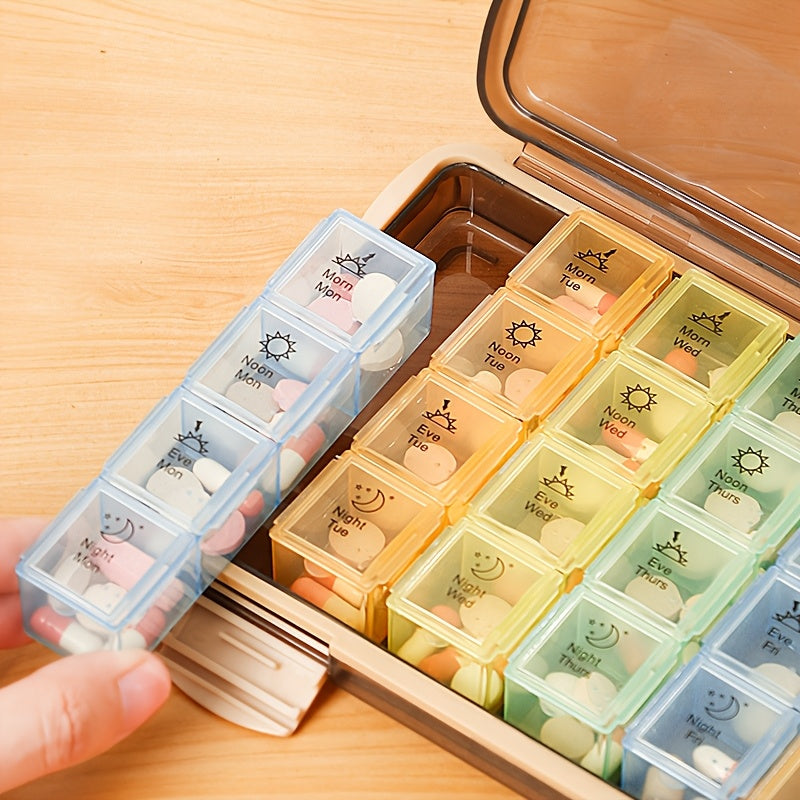 7-Day Pill Organizer 4 Times Daily Portable Case