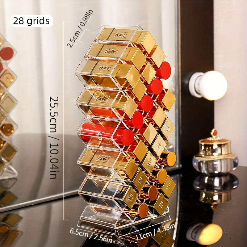 Clear Lipstick Holder 16 28 Spaces Lipgloss Organizers and Storage Case Display
