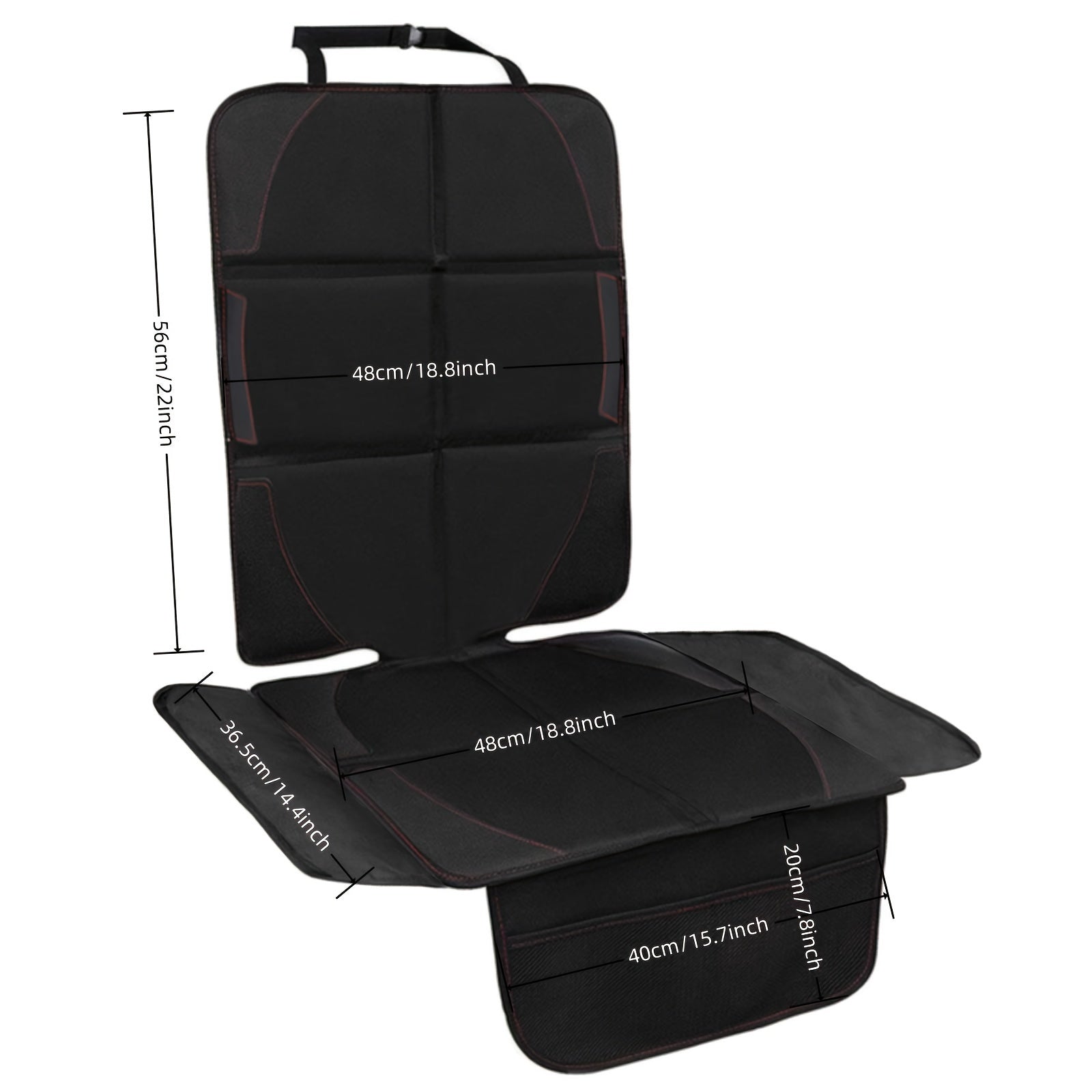 Car Seat Protector Large Size 600D Fabric Thick Padding & Storage Pockets