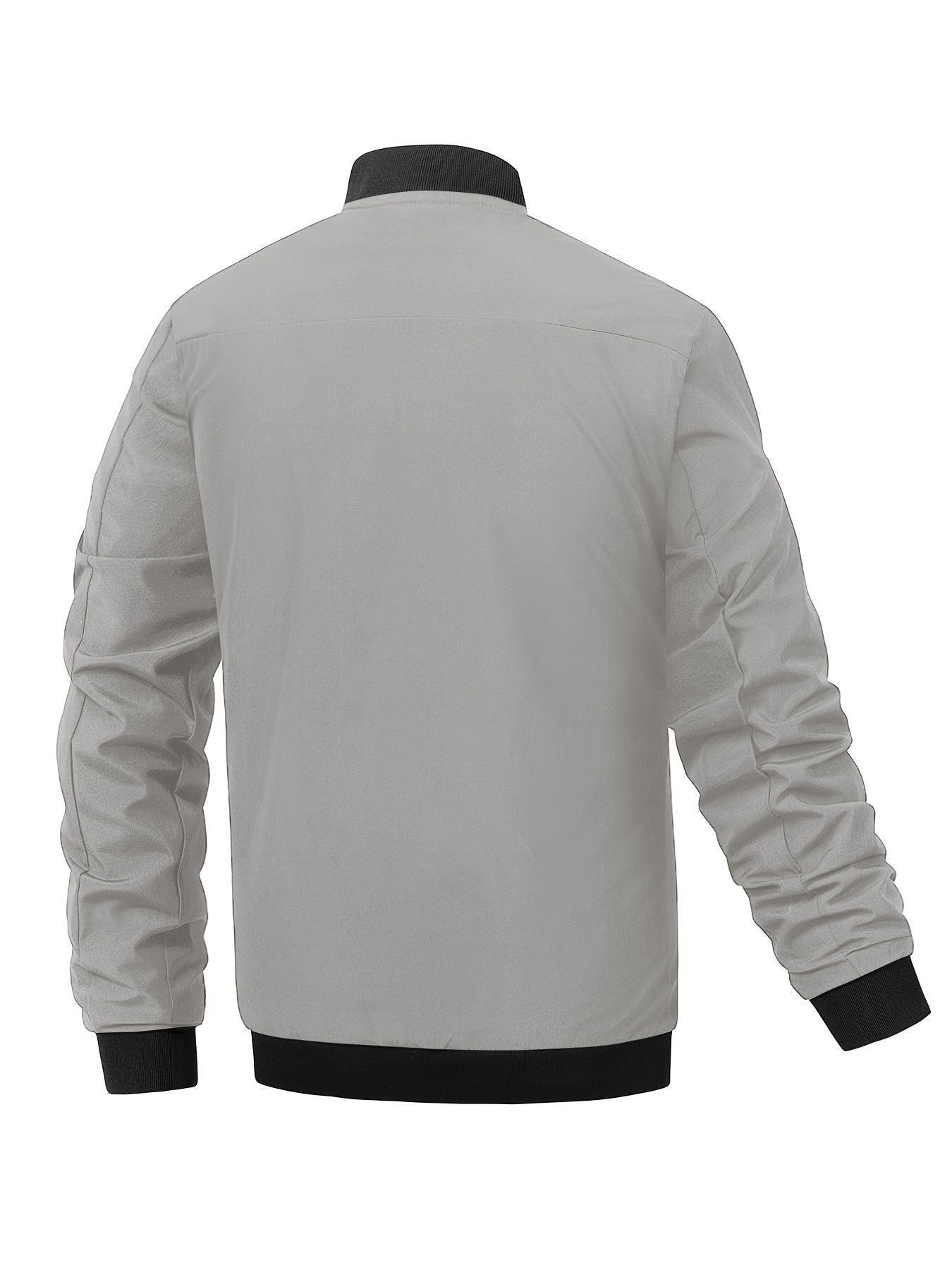 Men's Casual Baseball Collar Zip Up Jacket Coat for Spring Fall