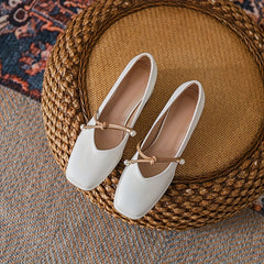 Women's Faux Pearl Chunky Low Heels Pumps