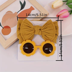 Girls Bowknot Headband & Sunglasses Set for Sweet Style