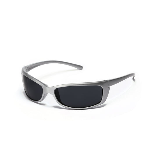 Y2K Sports Silvery Riding Sunglasses Vintage Ladies Stylish Oversized