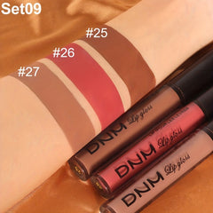 3pcs Matte Liquid Lipstick Set Dark Red Brown Smudge Proof Makeup
