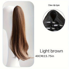 Clip Ponytail Hair Extensions 40-64 Cm Straight Claw Hair Extension