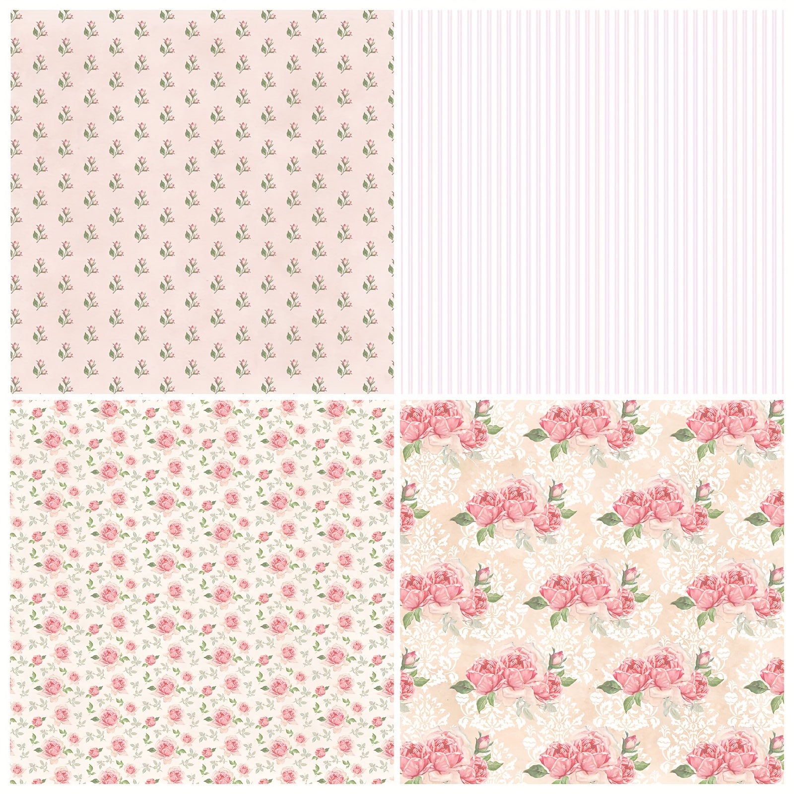 12pcs Flower Series Background DIY Scrapbook Paper Art Card Pattern Paper