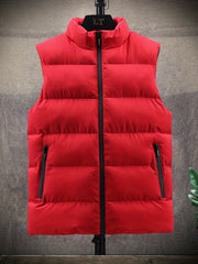 Men's Down Vest Puffer Jacket Zip Pockets Winter Sports