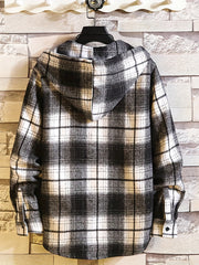 Plaid Shirts Hooded Jacket for Men