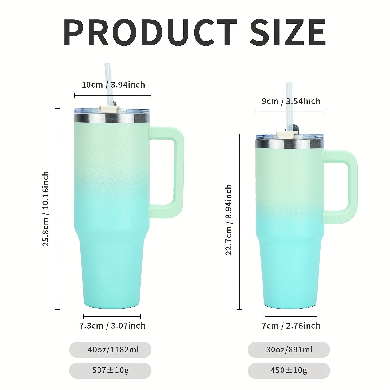 WATERSY 40oz Tumbler w/ Handle & Straw Stainless Steel Vacuum Insulated Hot