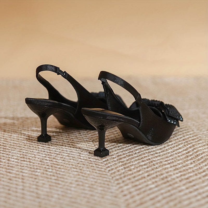 Women's Bowknot Slingback Pumps Stiletto Heels