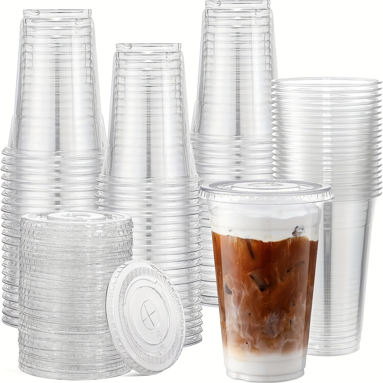 50pcs BPA-Free Clear Plastic Cups For Beverages, 16 oz Disposable