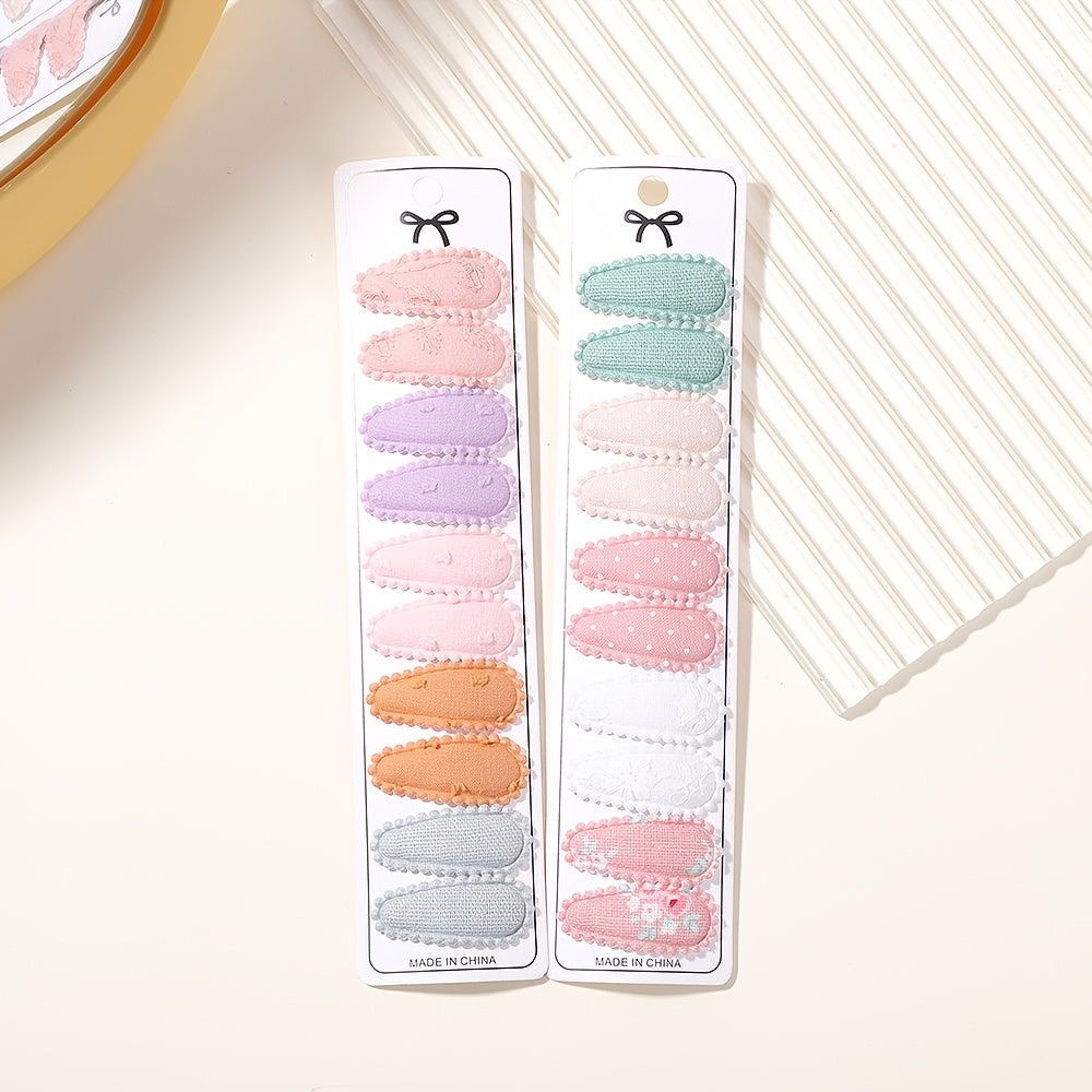 20 Pcs Baby Girls Water Drop Hair Clip Floral Headwear Accessories