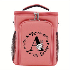 Insulated Lunch Bag with Garland Letters, Large Capacity, Double Deck