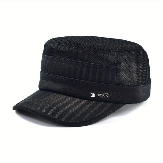 Breathable Mesh Army Cap Unisex Casual Flat Top Cadet Hat