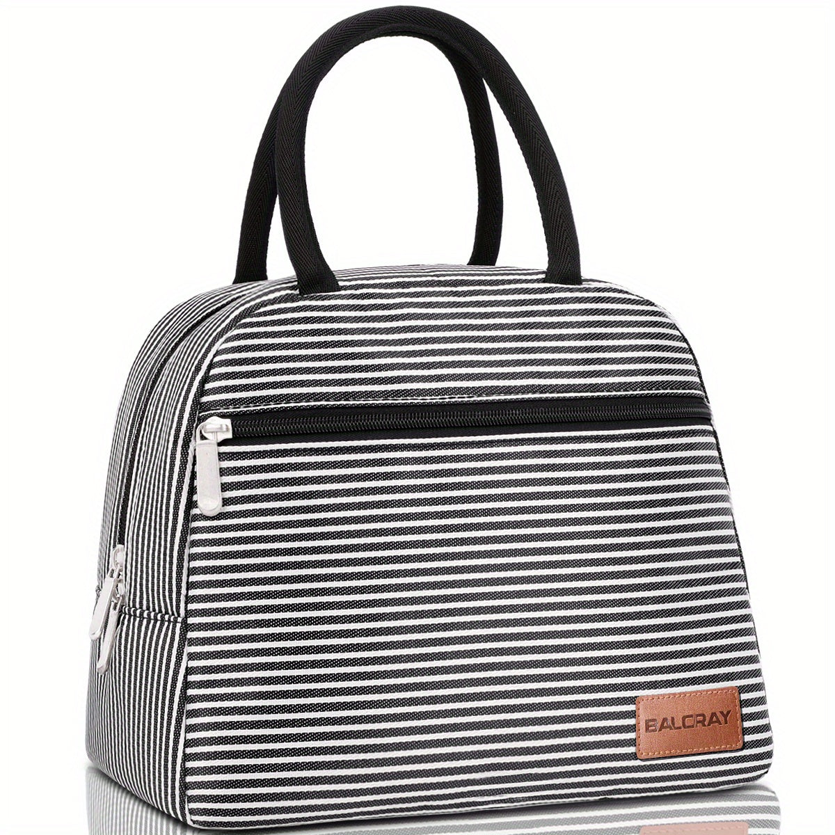 BALORAY Insulated Lunch Bag Leopard Print Striped Pearl Aluminum Foil