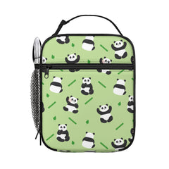 10 Inch Panda Insulated Lunch Box with Bamboo Reusable Leakproof Bag