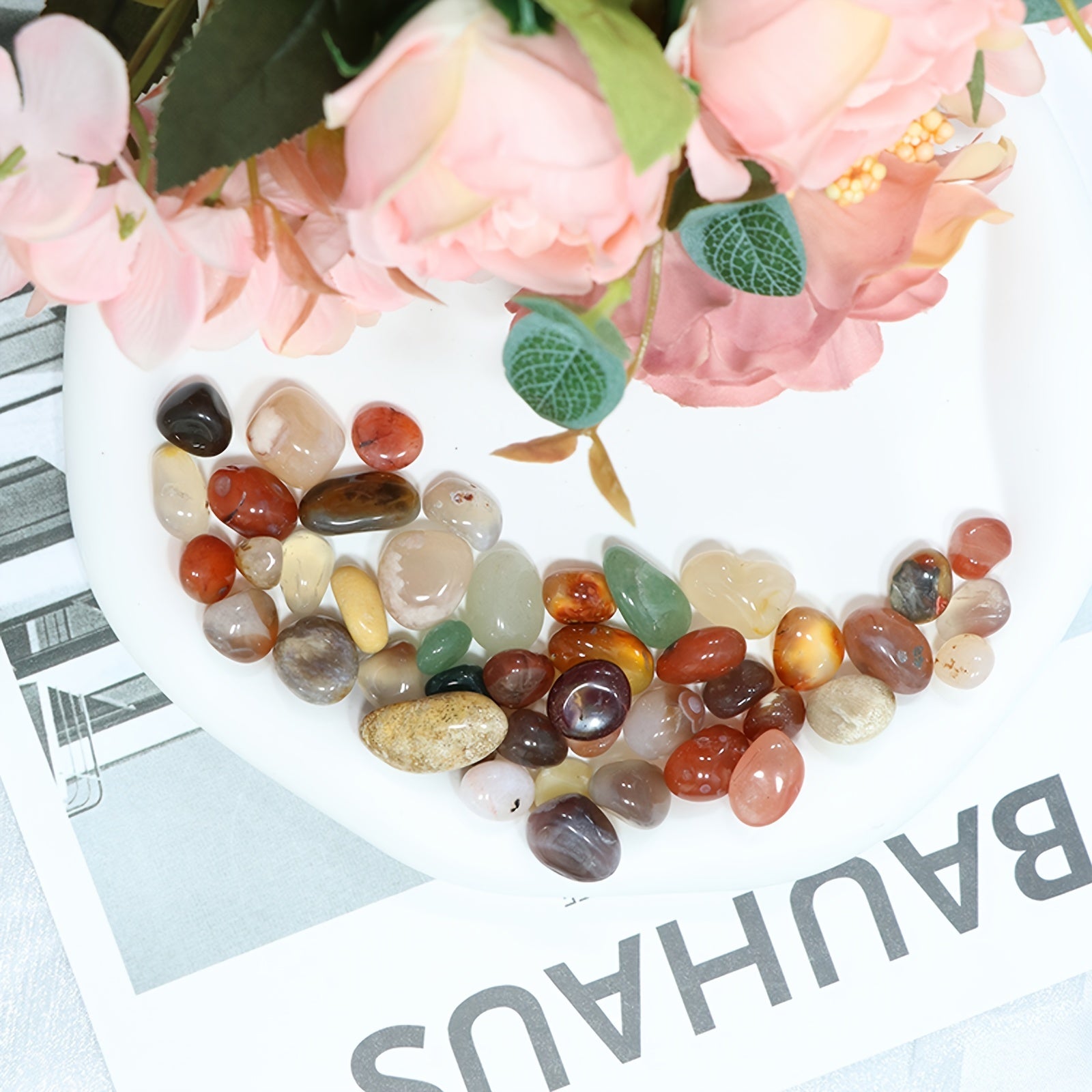 Bulk Natural Colored Agate Gravel Tumbled Stone Crystal Healing