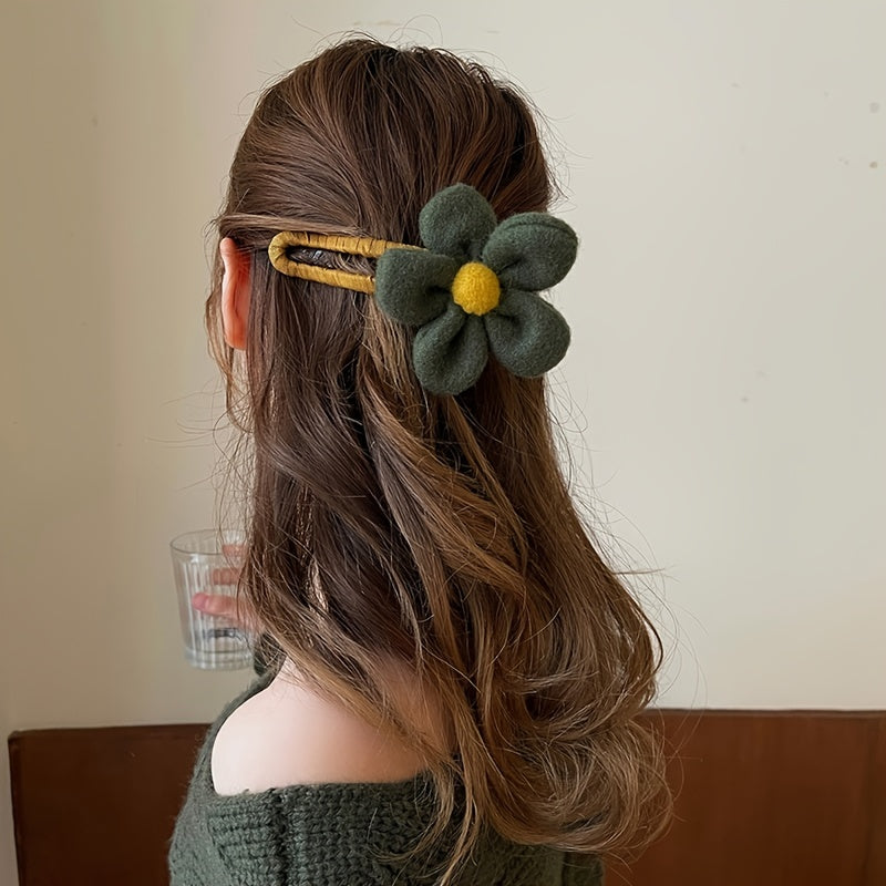 Plush Flowers Hairpin Hairpin Clip For Women Wedding Hair Clip
