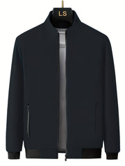 Men's Classic Windbreaker Jacket Zip Up Coat for Outdoor Activities