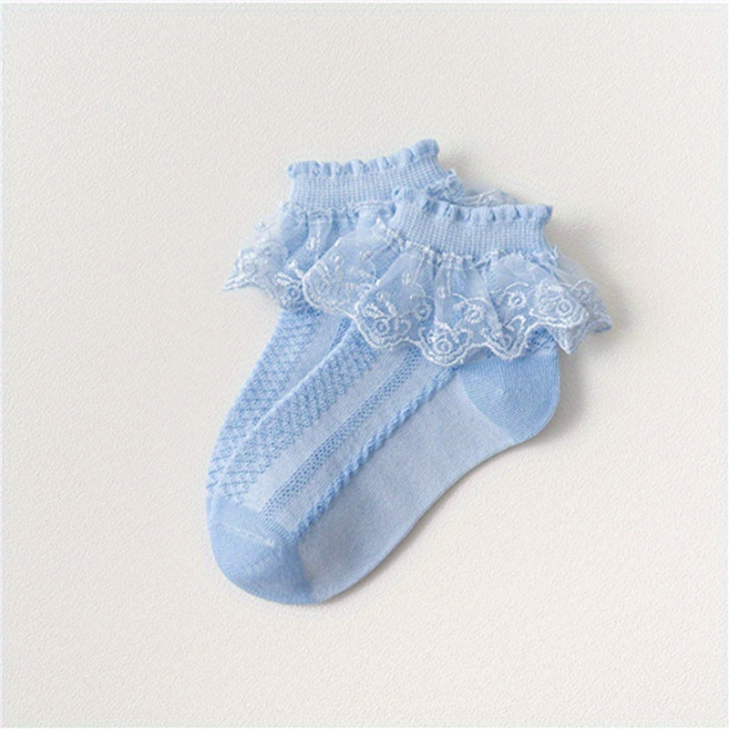 Kids Lace Socks Girls Cotton Mesh Princess Short Socks