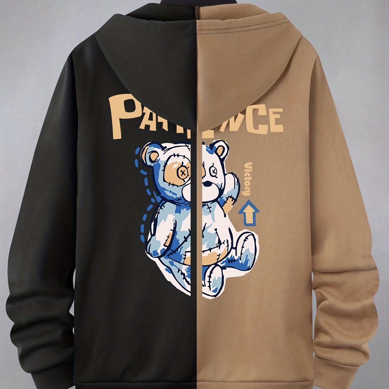 Men's Panda Cartoon Hooded Jacket Casual Zipper Hoodies for Spring Fall