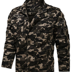 Men's Tactical Camo Work Jacket with Zipper