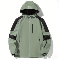 Men's Waterproof Hooded Windbreaker Jacket Zip Up Coat