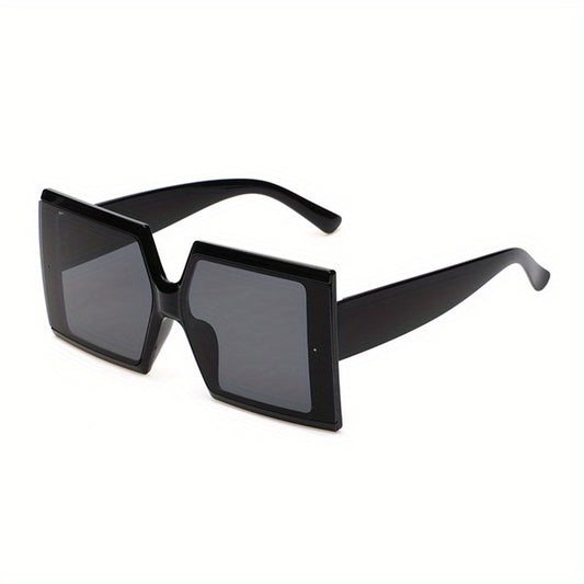 Oversized Square Frame Sunglasses Gradient Lens Wide Temple UV400