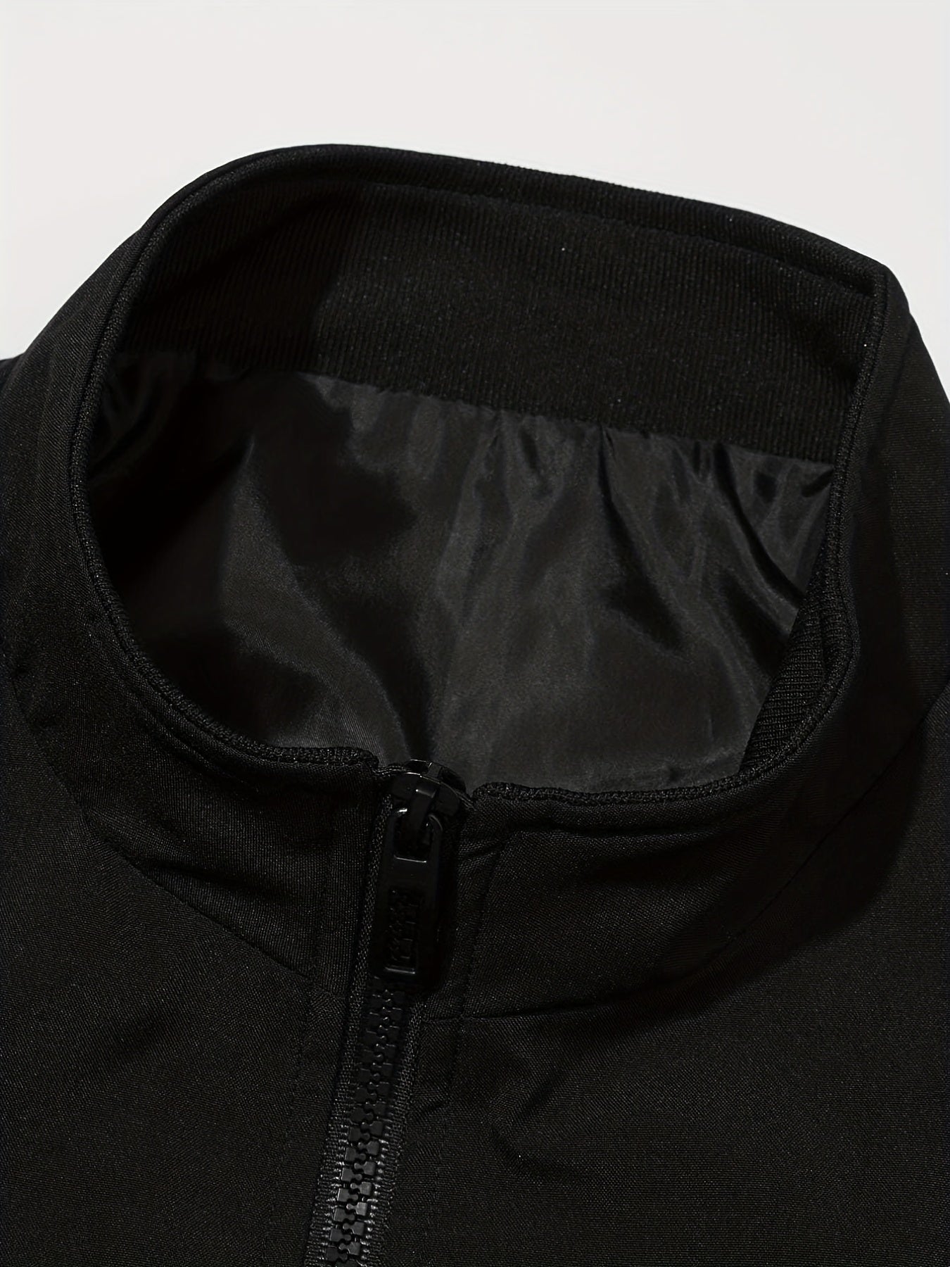 Men's Stand Collar Zip Up Windbreaker Jacket for Outdoor Activities