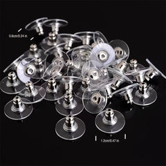 50pcs Electroplating Earring Backs Anti-lost Ear Stud DIY Jewelry